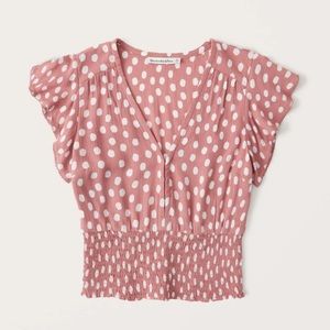 COPY - Abercrombie Smocked Waist Flutter Sleeve T…